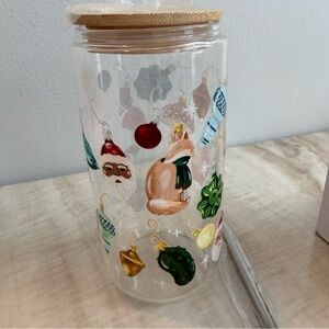 Holiday Glass Jar with Lid - Multicolor